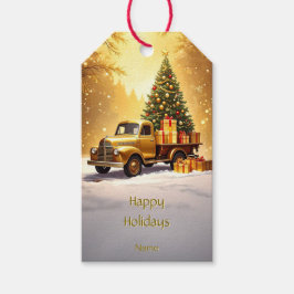 ゴールドトラックのクリスマスツリーギフトタグ ギフトタグ