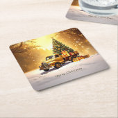 ゴールドトラック クリスマスツリー ホリデー ペーパーコースター (アングル)