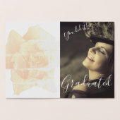 ゴールドトレンディスクリプトおめでとう写真卒業 箔カード (内部)