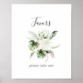 ゴールドトロピカルグリーンウェルカムサイン ポスター (正面)