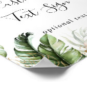 ゴールドトロピカルグリーンオリジナルテキストサイン ポスター (角)