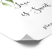 ゴールドトロピカルフォリアフローラルラブイズスイートサイン ポスター (角)