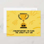 ゴールドトロフィー 父の日 ランドスケープ ポストカード (正面/裏面)