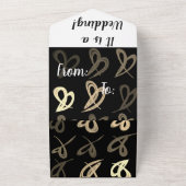 ゴールドトーン ハート ウェディング オールインワン ウェディング 招待状 (外側)