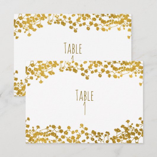 ゴールドトーン ベイビーズブレス ホワイト エレガント テーブルナンバー (正面/裏面)