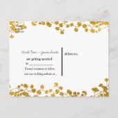 ゴールドトーン ベイビーズブレス ホワイト セーブザデート 案内ポストカード (裏面)