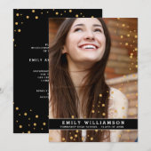 ゴールドドットグリーティング フォト 卒業パーティー招待状 招待状 (正面/裏面)