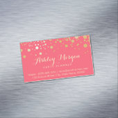 ゴールドドットデコ - チャーミングピンクコーラル マグネット名刺 (インサイチュ)