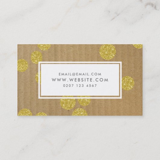 ゴールドドット クラフトペーパー モダンメイクアップアーティスト 名刺 (裏面)