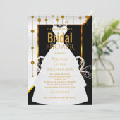 ゴールドドット ブラックアンドホワイト ブライダル インビテーション (スタンド正面)