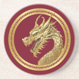 ゴールドドラゴン-赤と金-中国新年2024- コースター