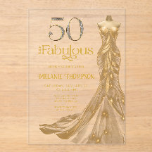 ゴールドドレスのファイブティー・ファビュラスな50歳の誕生日写真
