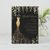 ゴールドドレスの結婚前お披露目招待状 招待状 (スタンド正面)