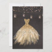 ゴールドドレス ラスティックストリングライト ローズ キンセアニエラ 招待状 (裏面)
