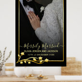 ゴールドナイトスターフレーム クリスマス ウェディング フォト ポスター (キッチン)