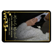 ゴールドナイトスターフレーム クリスマス ウェディング フォト マグネット (横)