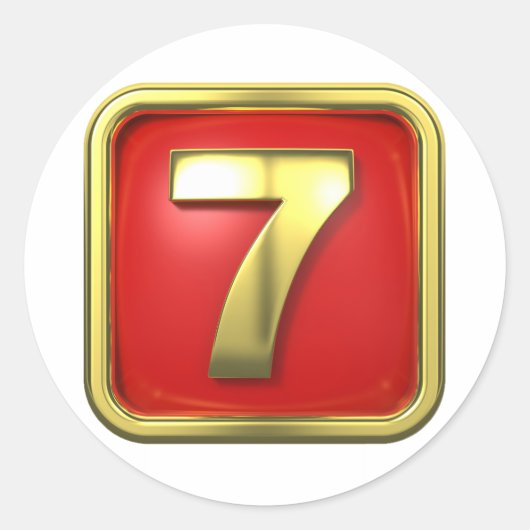 ゴールドナンバー7ステッカー ラウンドシール (正面)