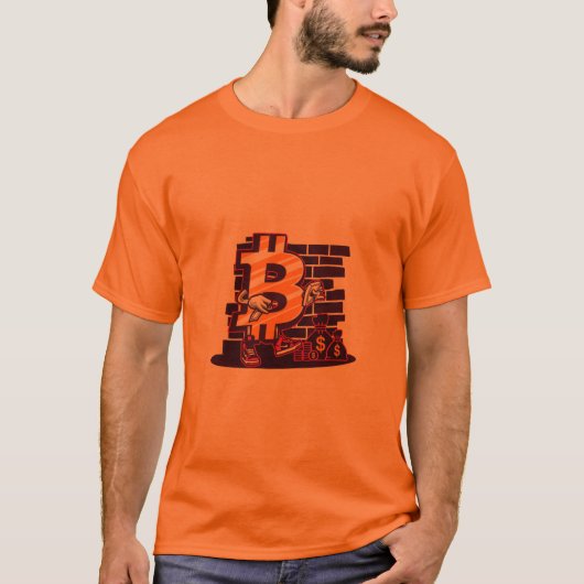 ゴールドナンバー7レンガ壁Tシャツ Tシャツ (正面)