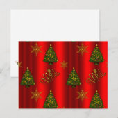 ゴールドノエルとクリスマスツリー 赤 シーズンポストカード (正面/裏面)