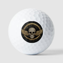 ☠️ ゴールドハロースカルエンブレム ダークスタイルギフトに 💎 ゴルフボール