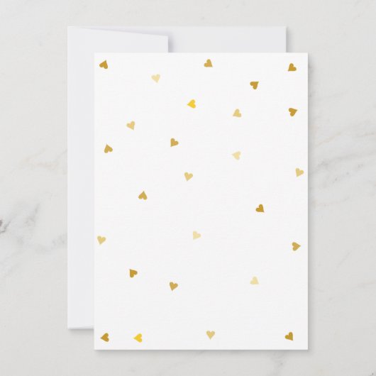 ゴールドハーツベイビーシャワーの感謝の詩 サンキューカード (裏面)