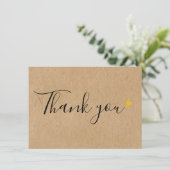 ゴールドハーツ エレガントスクリプト ラスティック クラフト サンキューカード (スタンド正面)