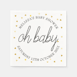 ゴールドハートのかわいい手書き風フォント Baby Chic Script ベビーシャワー スタンダードカクテルナプキン
