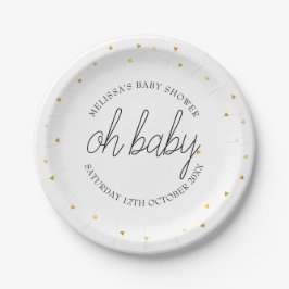 ゴールドハートのかわいい手書き風フォント Baby Chic Script ベビーシャワー ペーパープレート