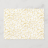 ゴールドハートのコンフェッティ・セーブ・ザ・デート 案内ポストカード (裏面)