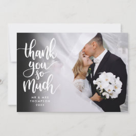 ゴールドハートのスクリプト 結婚式 写真入りギフト サンキューカード