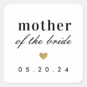 ゴールドハートの母へのプレゼント スクエアシール (正面)