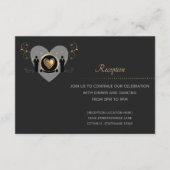 ゴールドハートの男性向けウェディング | 受付カード 招待状 (正面)