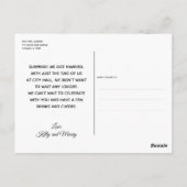 ゴールドハートの駆け落ち結婚発表カード ポストカード (裏面)