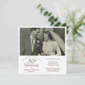 ゴールドハートコンフェッティ ウェディングフォト 50周年記念 招待状 (スタンド正面)