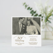 ゴールドハートコンフェッティ ウェディングフォト 50周年 招待状 (スタンド正面)