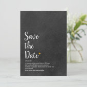 ゴールドハートスクリプトの「Save the Date」定義 招待状 (スタンド正面)
