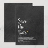 ゴールドハートスクリプトの「Save the Date」定義 招待状 (正面/裏面)