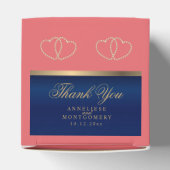 ゴールドハート付きコーラル&ネイビーブルー フェイバーボックス (上部)