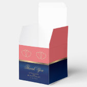 ゴールドハート付きコーラル&ネイビーブルー フェイバーボックス (オープン)