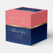 ゴールドハート付きコーラル&ネイビーブルー フェイバーボックス (裏面サイド)