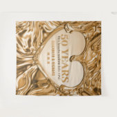 ゴールドハート結婚記念日バックドロップ タペストリー (正面(横))