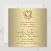 ゴールドハート エレガント ゴールド 50周年 結婚記念日 招待状 (裏面)