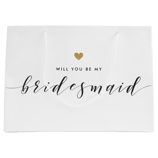 ゴールドハート ブライズメイド プロポーズ ギフトバッグ (正面)