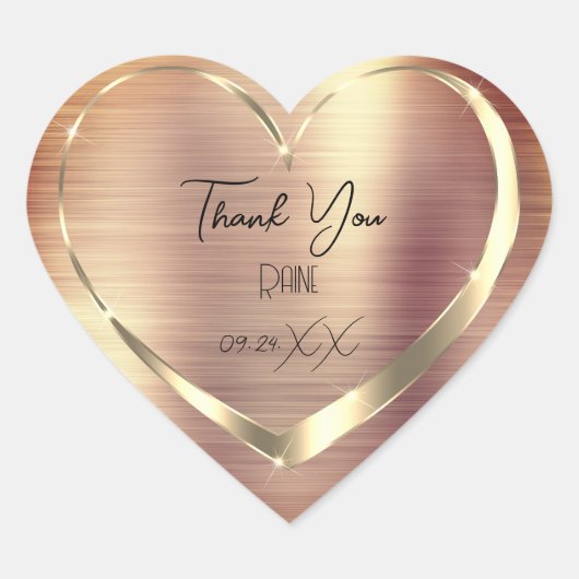 ゴールドハート ブライダル サンクス 16歳の誕生日 ローズ ハートシール (正面)