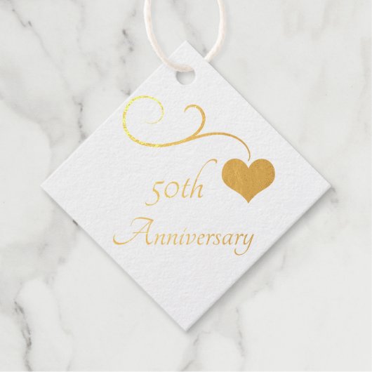 ゴールドハート ホイル ご好意タグ フェイバータグ (正面)