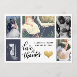 ゴールドハート | 結婚写真 | 愛と感謝のスクリプト サンキューカード