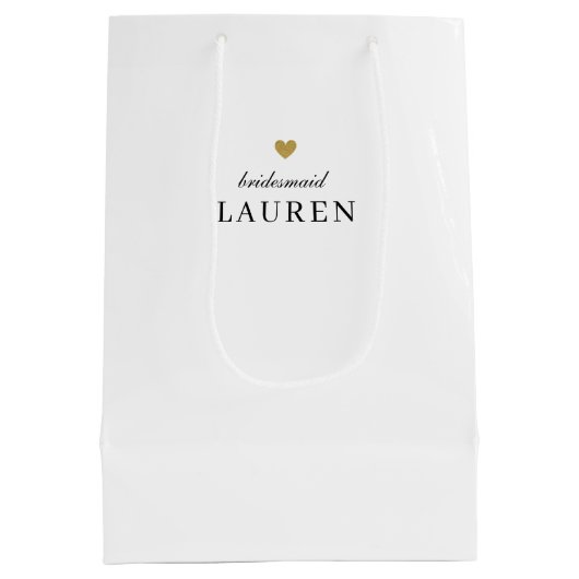 ゴールドハート 花嫁の仲間へのプレゼント 名前入りギフトバッグ ミディアムペーパーバッグ (裏面)