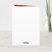 ゴールドハート 赤リボン バレンタインデー ハート カード (裏面)