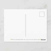 ゴールドハート 黒 白 ストライプ ハッピーバースデー ポストカード (裏面)