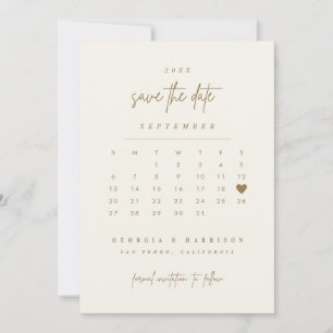 ゴールドハート Save The Date カレンダー写真カード セーブザデート